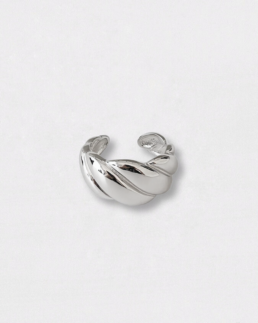 Anillo de acero inoxidable y plata entrelazado
