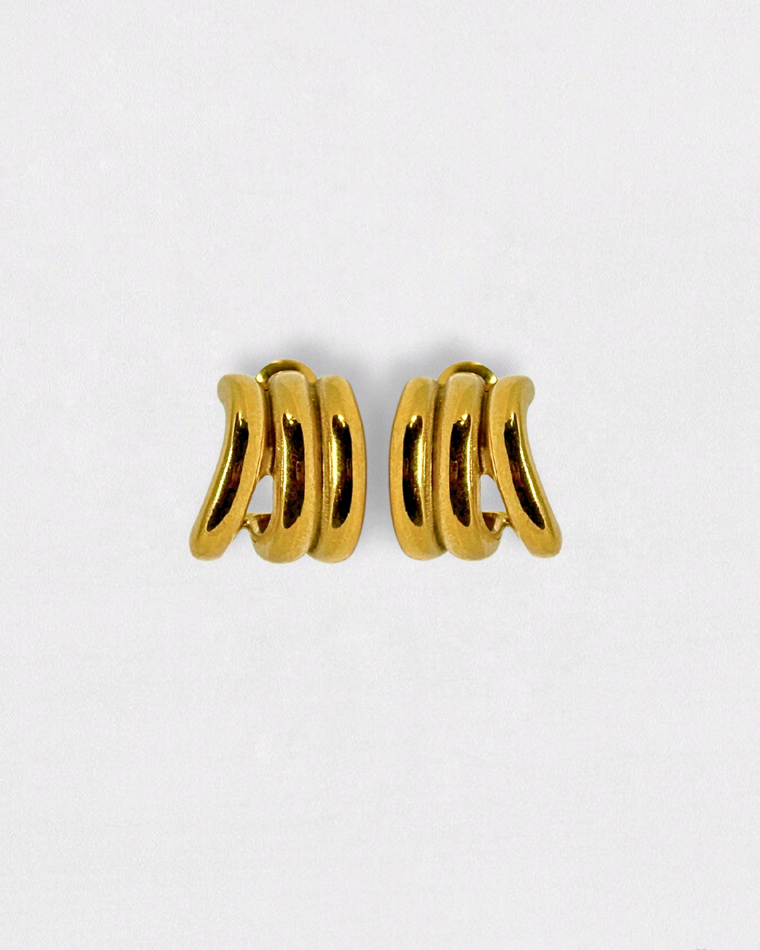 Pendientes de acero inoxidable y oro pequeños trenzado