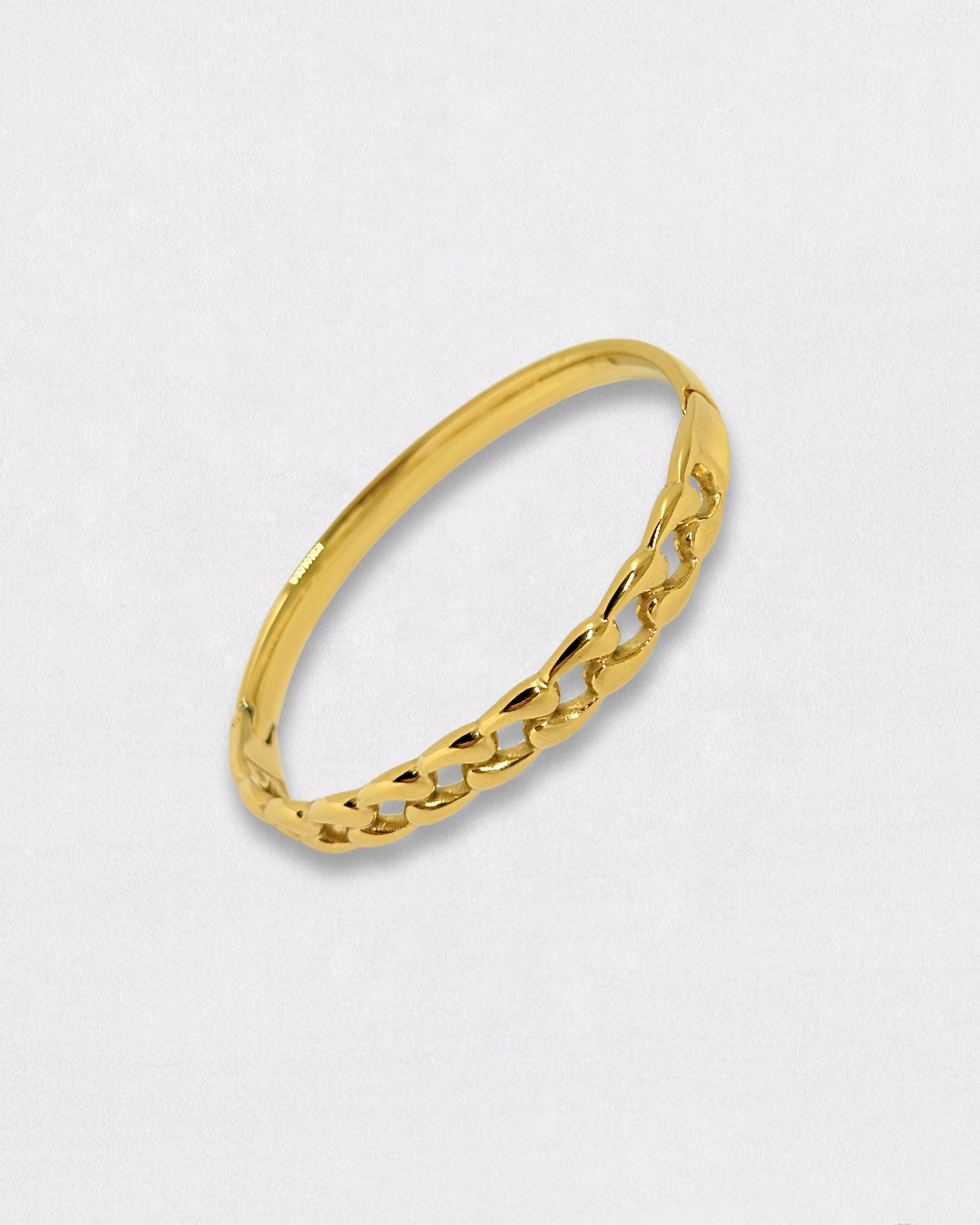Pulsera trenzada de acero inoxidable y bano de oro