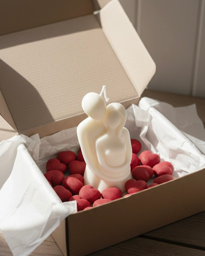 Regalo Vela de Soja Pareja + Velas de Corazón