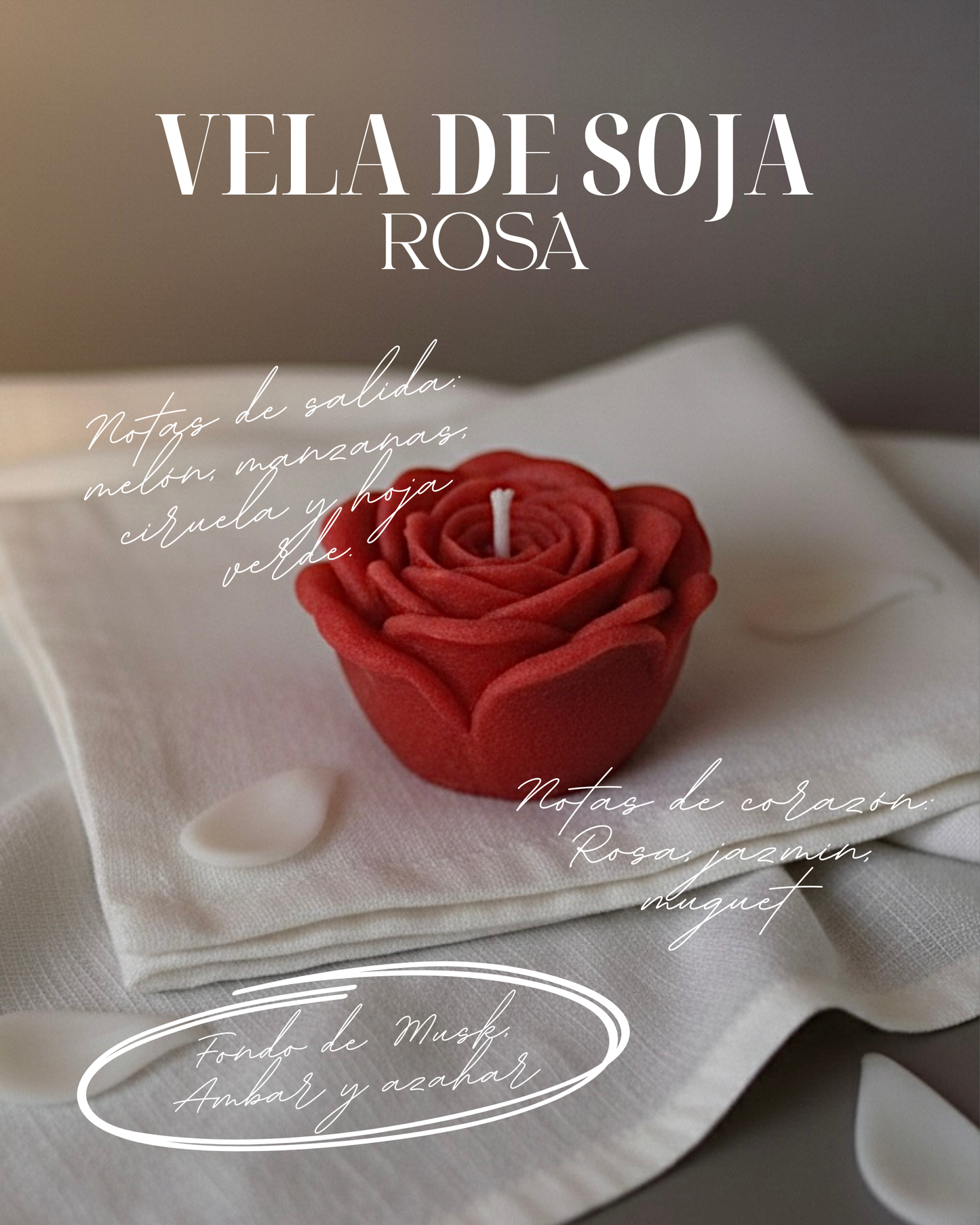 Vela de soja aromatica Rosa