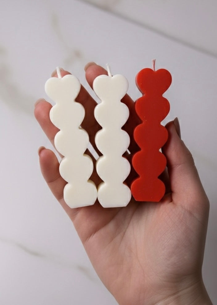 Velas de Soja Pilar de Corazones