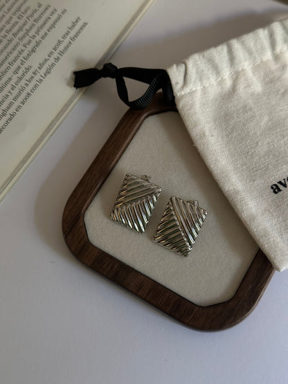 Pendientes texturizados plata