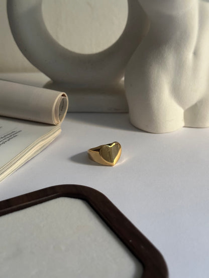 Anillo de acero inoxidable y baño de oro