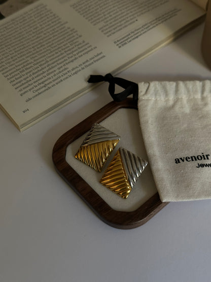 Pendientes estilo vintage texturizado oro y plata