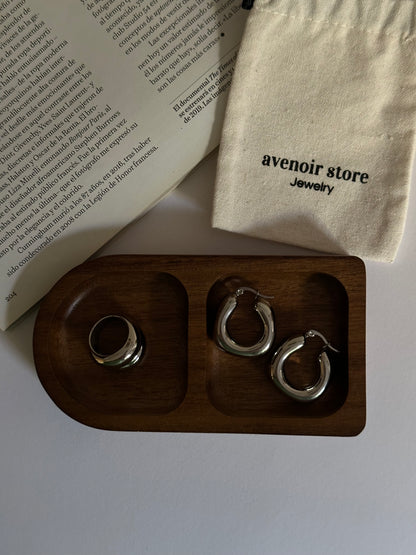 Aros cuadrado plateados