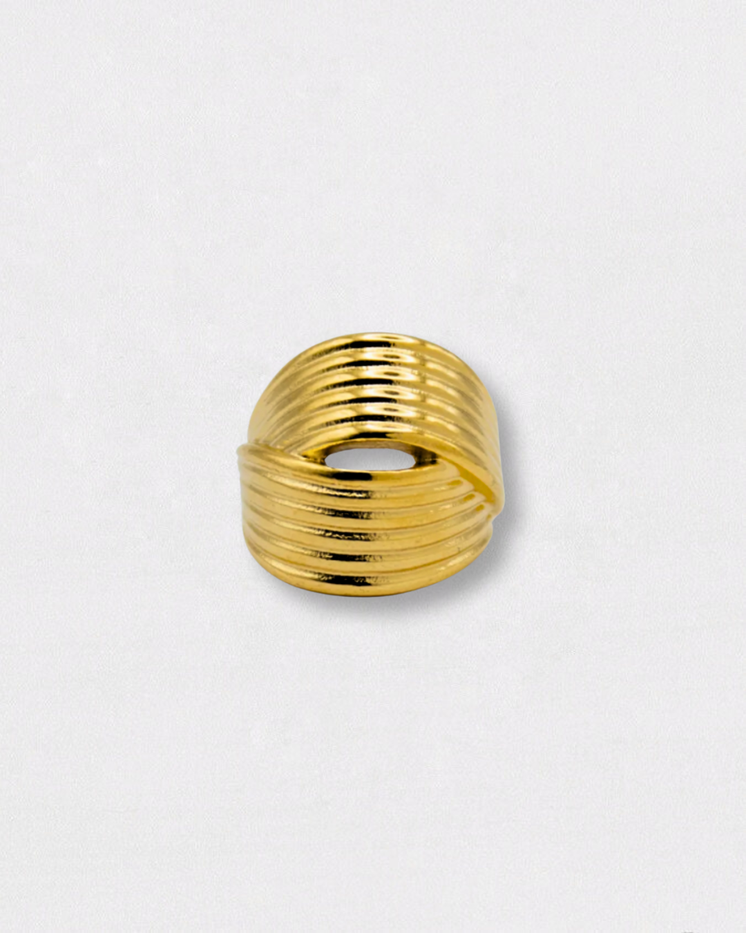 Anillo de acero inoxidable en oro