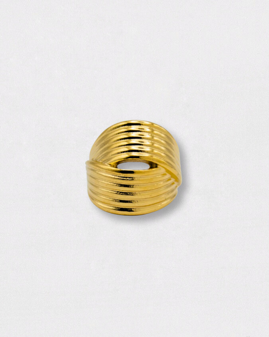 Anillo de acero inoxidable en oro