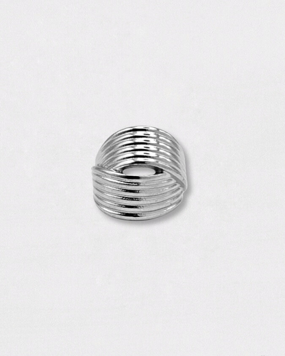 Anillo de acero inoxidable en plata