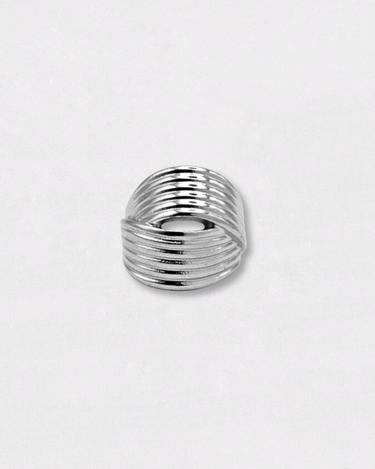 Anillo de acero inoxidable en plata