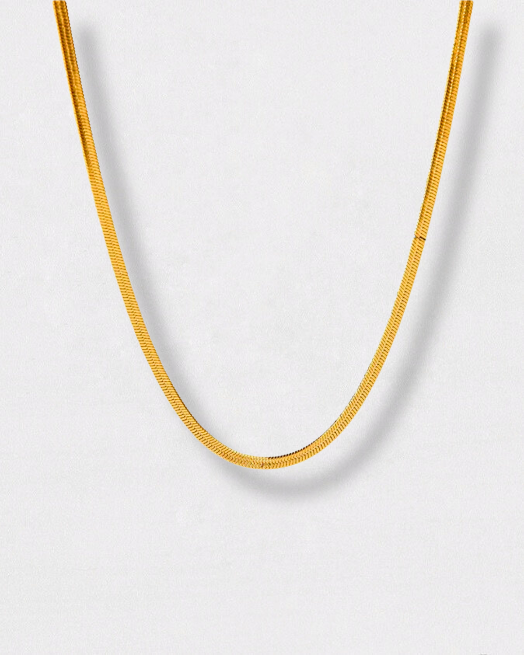 Cadena lisa plana de acero inoxidable y oro