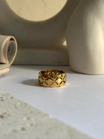 Anillo oro con circonitas