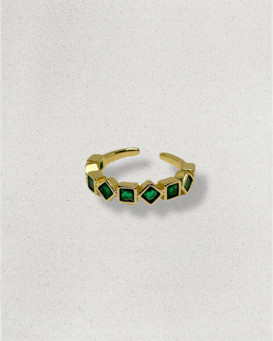 Anillo circonitas verde