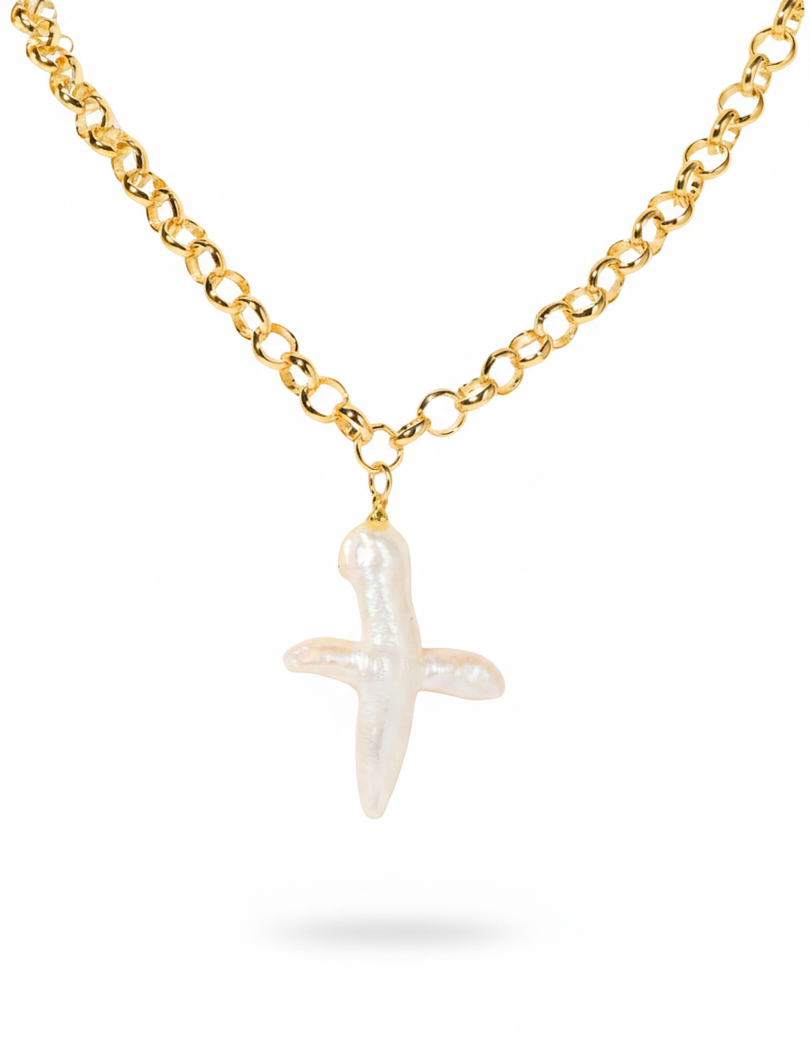 Collar Croce Bianca
