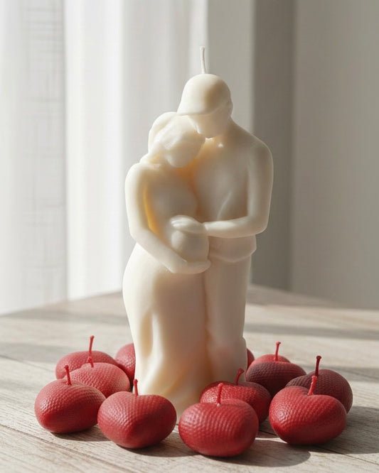 Pack Vela de Soja Pareja Embarazada + Velas Corazón