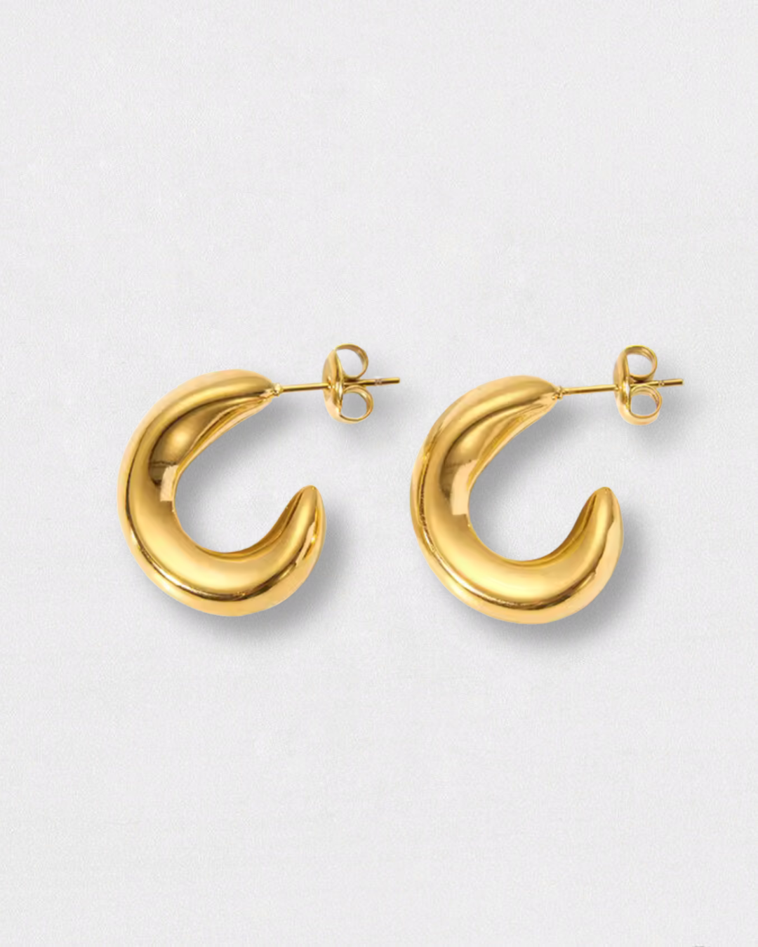 Pendientes aros dorados de acero inoxidable grandes 