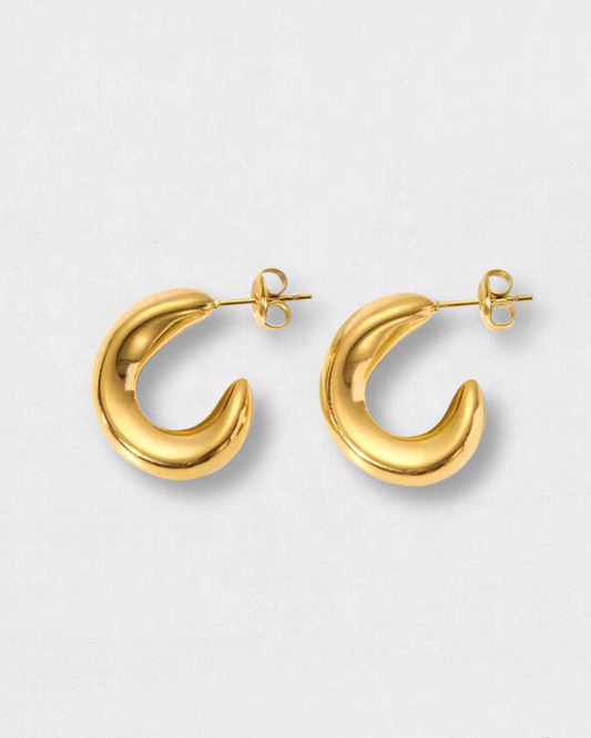 Pendientes aros dorados de acero inoxidable grandes 