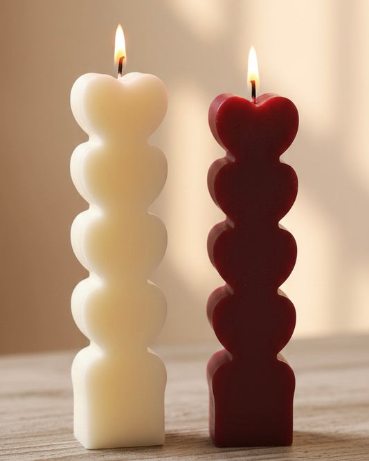 Vela de Soja Pilar de Corazones