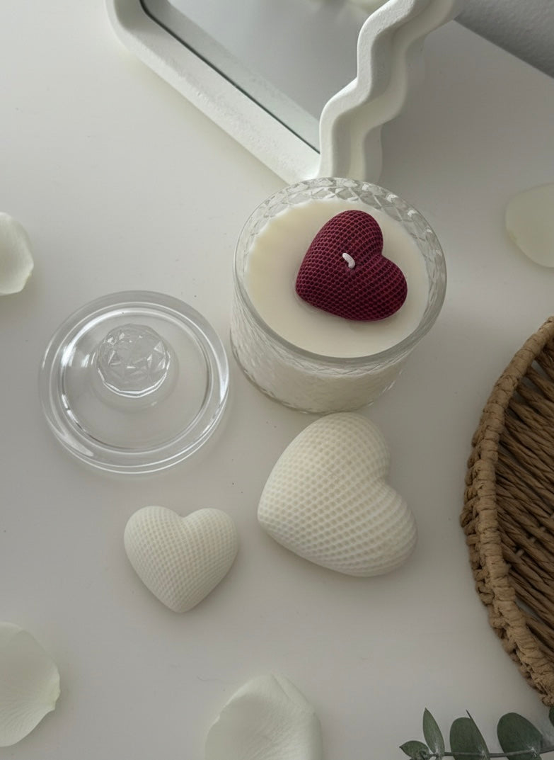 Vela de soja con joya San valentin