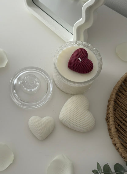 Vela de soja con joya San valentin