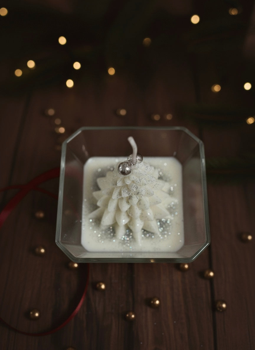 Vela de soja de Navidad abeto