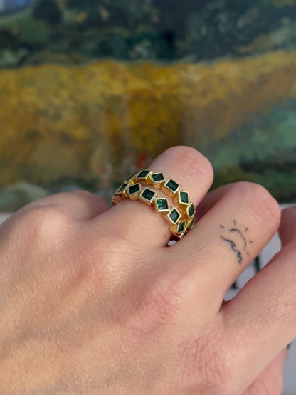 Anillo circonitas verde